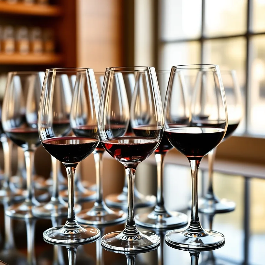 Wine glasses set out for a Plan and Sip event